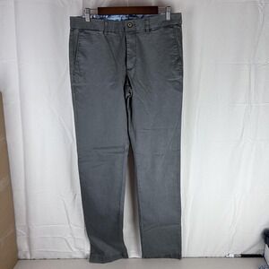 Tommy Bahama Pants Mens 32x34 Gray Chino Stretch Lyocell Blend‎ Marlin Logo